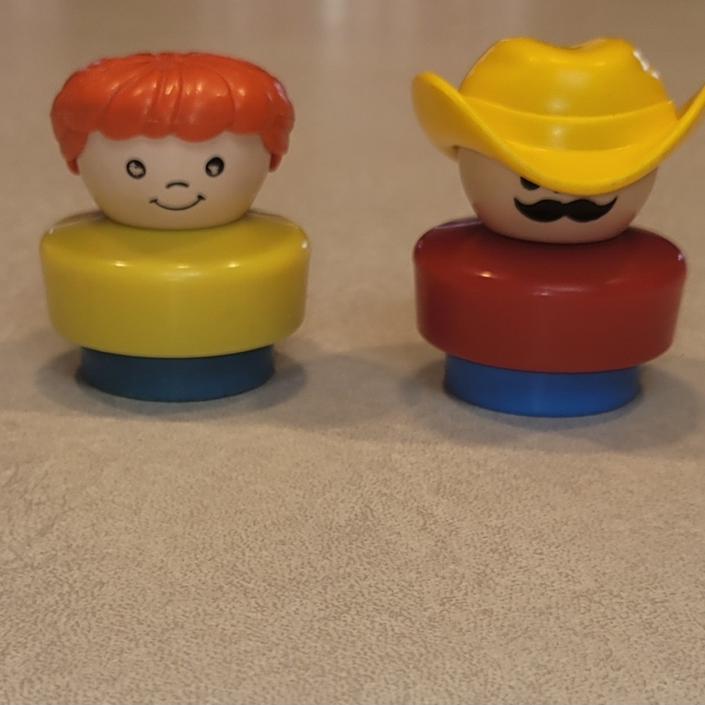 Vintage Fisher-Price Little People Figures – Red Hair Child & Cowboy